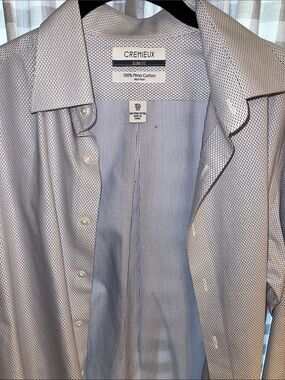 Daniel Cremieux Slim Fit Light Blue Patterned Pima Cotton Button-Down Shirt Suit